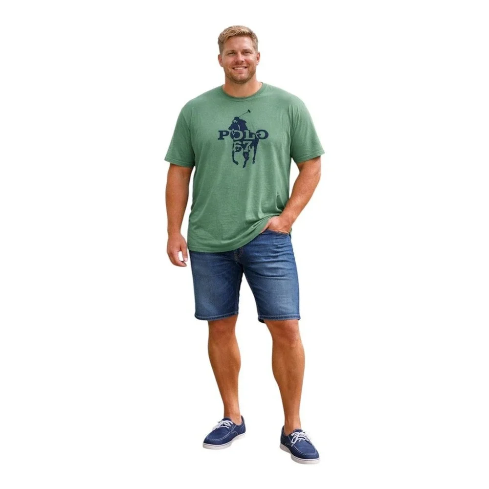 Polo Ralph Lauren Men's 3XB Green Heather Polo 67 Graphic T-Shirt Big & Tall Tee